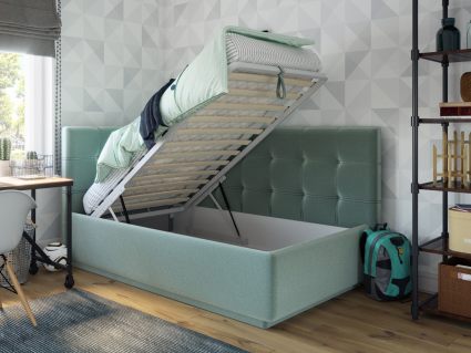 Кровать Nuvola Sabina угловая Velutto 22 (с подъемным механизмом)