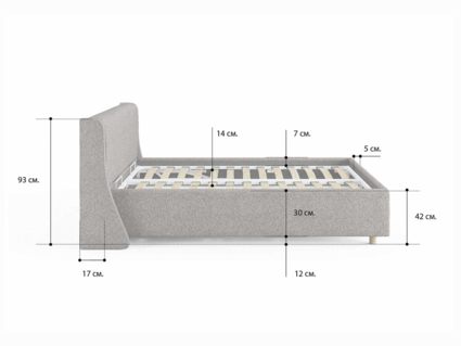 Кровать Сонум Barcelona Кашемир Горчичный (с подъемным механизмом) 80х190