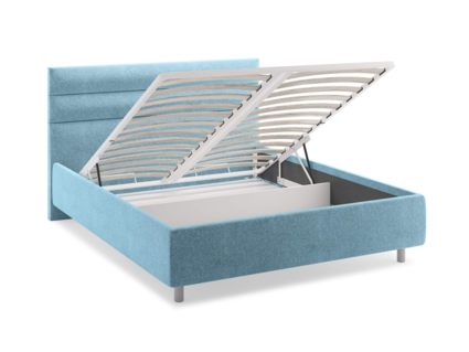 Кровать Сонум Linda Рогожка Голубой (с подъемным механизмом) 200х190