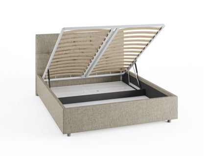 Кровать Сонум Bari Рогожка Пепельный (с подъемным механизмом) 80х200