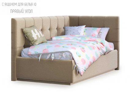 Кровать Nuvola Sabina угловая Velutto 22 (с подъемным механизмом)